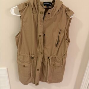 Zenana Outfitters Beige Hooded Vest